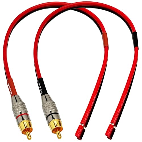 CNCESS CESS-064-1f Speaker Cables to RCA Plugs Adapter, 2-Channel, 14 AWG Speaker Wire, RCA Male to Speaker Termination Leads, High-Level Signal (1 Foot) - Image 5