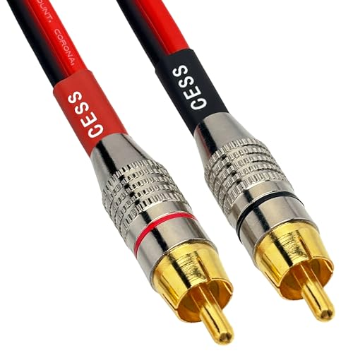CNCESS CESS-064-1f Speaker Cables to RCA Plugs Adapter, 2-Channel, 14 AWG Speaker Wire, RCA Male to Speaker Termination Leads, High-Level Signal (1 Foot) - Image 3