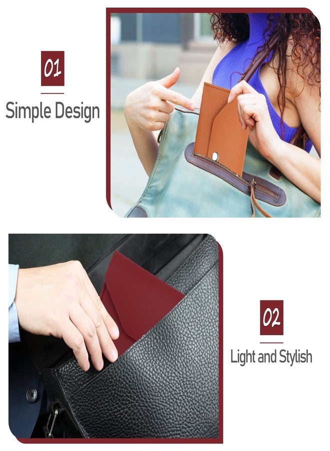 Pletpet 3 Pieces Money Cash Envelopes Bag, Pletpet PU Leather Cash Money Pouch Cash Wallet Envelope Reusable Budget Envelope for Spring Festival Wedding Birthday Graduation Holidays(Blue, Brown, Red) - Image 4