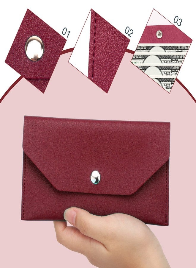 Pletpet 3 Pieces Money Cash Envelopes Bag, Pletpet PU Leather Cash Money Pouch Cash Wallet Envelope Reusable Budget Envelope for Spring Festival Wedding Birthday Graduation Holidays(Blue, Brown, Red) - Image 2
