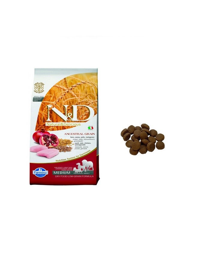 Farmina Natural And Delicious Ancestral Low-Grain Formula Dry Dog Food, 5.5-Pound, Chicken