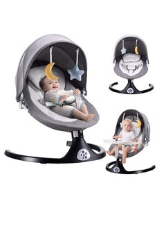 Baby Swing for Infants, 5 Speed Electric Bluetooth Baby Rocker for Newborn, 3 Timer Settings & 10 Pre-Set Lullabies, Portable Baby Swing with Tray and Remote Control for 5-26 lbs, 0-12 Months