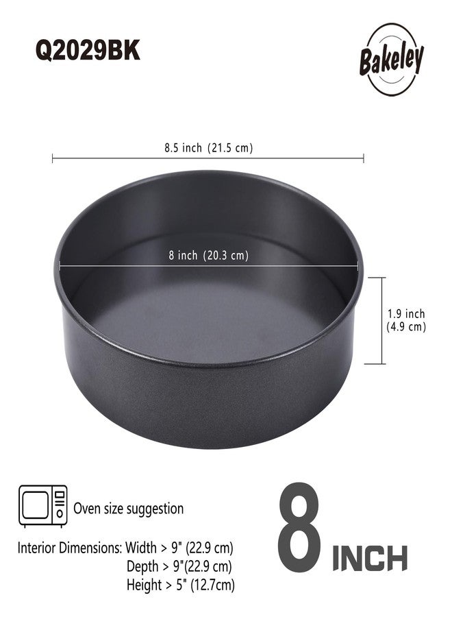 Bakeley Round Cake Pan, 8-Inch Non-Stick with Removable Loose Bottom Chiffon Bakeware for Oven (Black) - Image 2
