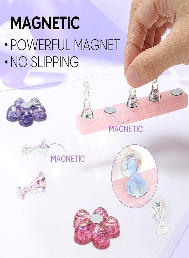 Nicedeco Nail Stand Display, DIY Magnetic Nail Holder for Nail Tips, Acrylic Nail Practice Holders Nail Painting Stand with 96Pcs Reusable Adhesive Putty for False Nail Tip Manicure Tool - Image 5