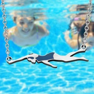 FEELMEM Swimming Lover Gifts - Inspirational Swim Team and Coach Necklace - Image 5