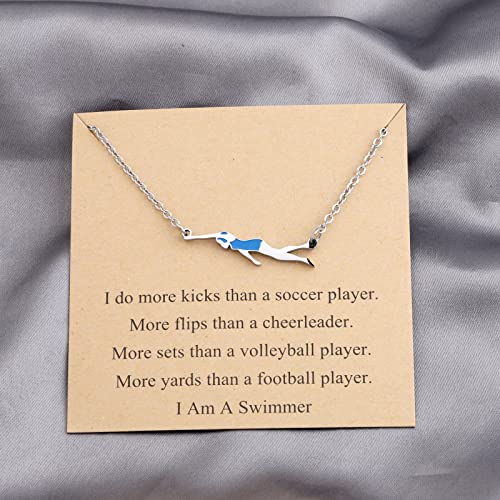 FEELMEM Swimming Lover Gifts - Inspirational Swim Team and Coach Necklace - Image 3