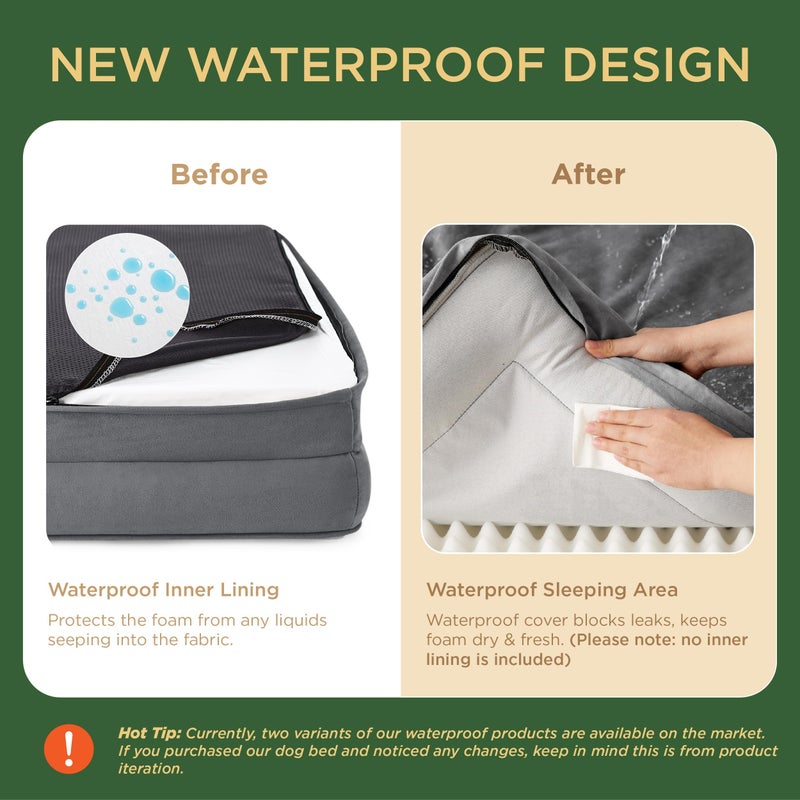 Bedsure Orthopedic Dog Beds for Small Dogs - Washable Small Dog Cat Bed Waterproof, Comfort Pet Couch Sofa with Washable Removable Cover, Pets Bed with Nonskid Bottom, Boreal Canopy Green, 24" - Image 4