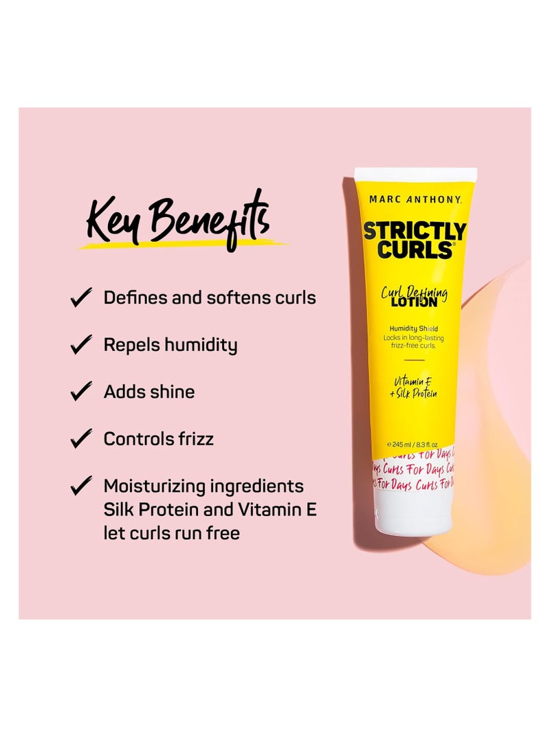 MARC ANTHONY - Marc Anthony Strictly Curls Curl Defining Styling Lotion, 8.3 Ounce Tube with Silk Protein and Vitamin E for Curl Definition - Image 1