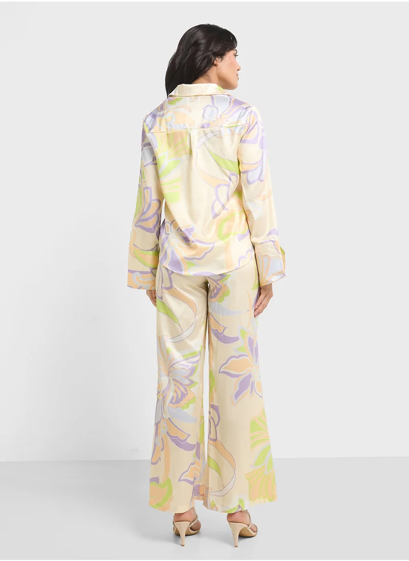 ايلا Floral Print Top & Pant Set