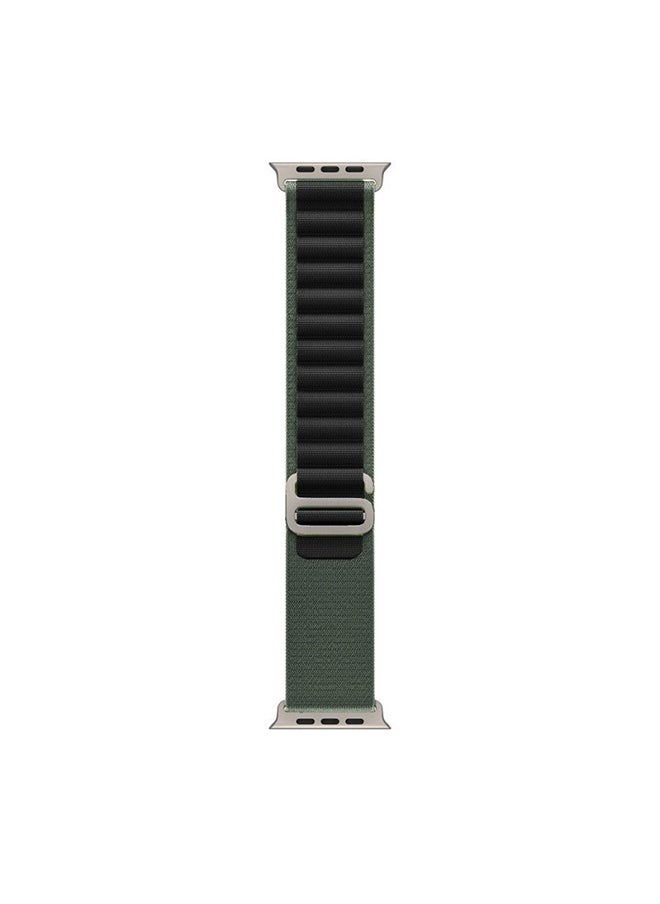 NIBEMINENT - Apple Watch Alpine Loop Band 49mm/45mm/44mm Nylon Woven Sport Strap Compatible with iWatch Series 8/Ultra/7/SE/6/5/4/3/2/1 Black/Green - Image 1