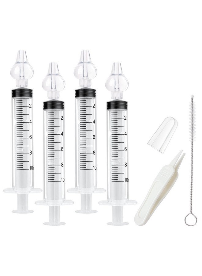 Aolso Baby Nasal Irrigator, 4PCS Nasal Syringe for Baby, Syringe Nasal Irrigator with Tweezers & Cleaning Brush, Baby Nasal Aspirator with Silicone Nasal Suction Tips Portable Baby Nasal Syringe - Image 1