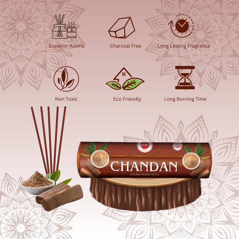 Fragrance OF Virtue Fragrance of VirtueChandan AgarbattiWoody Meditative Fragrance for Pooja and Daily Use Pack of 2 320 Sticks 450gm  - Image 3