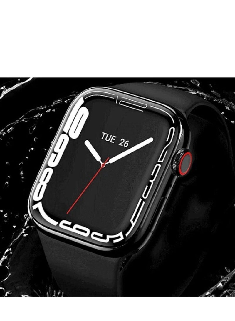 ساعة الذكية الاصدار التاسع شاشة كاملة بخاصية الشحن اللاسلكي  - أسود - Image 4