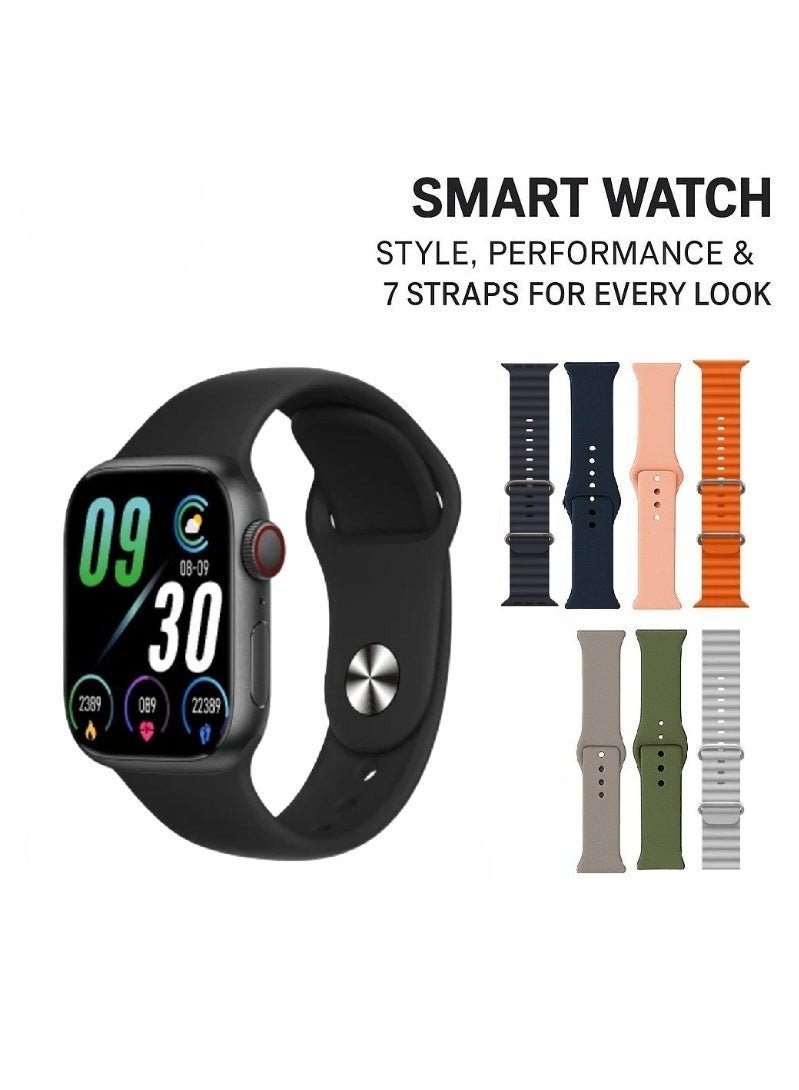 Smart Watch Series 9 Full Screen with Wireless Charging Feature - Black - Image 4