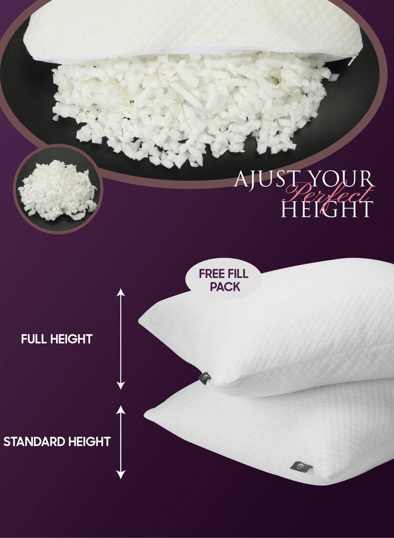 مجموعة وسادة ممتازة من قطعتين مع رغوة ملء إضافية وغطاء قابل للغسيل - 43x33x11cm دعم ناعم للغاية - Image 5