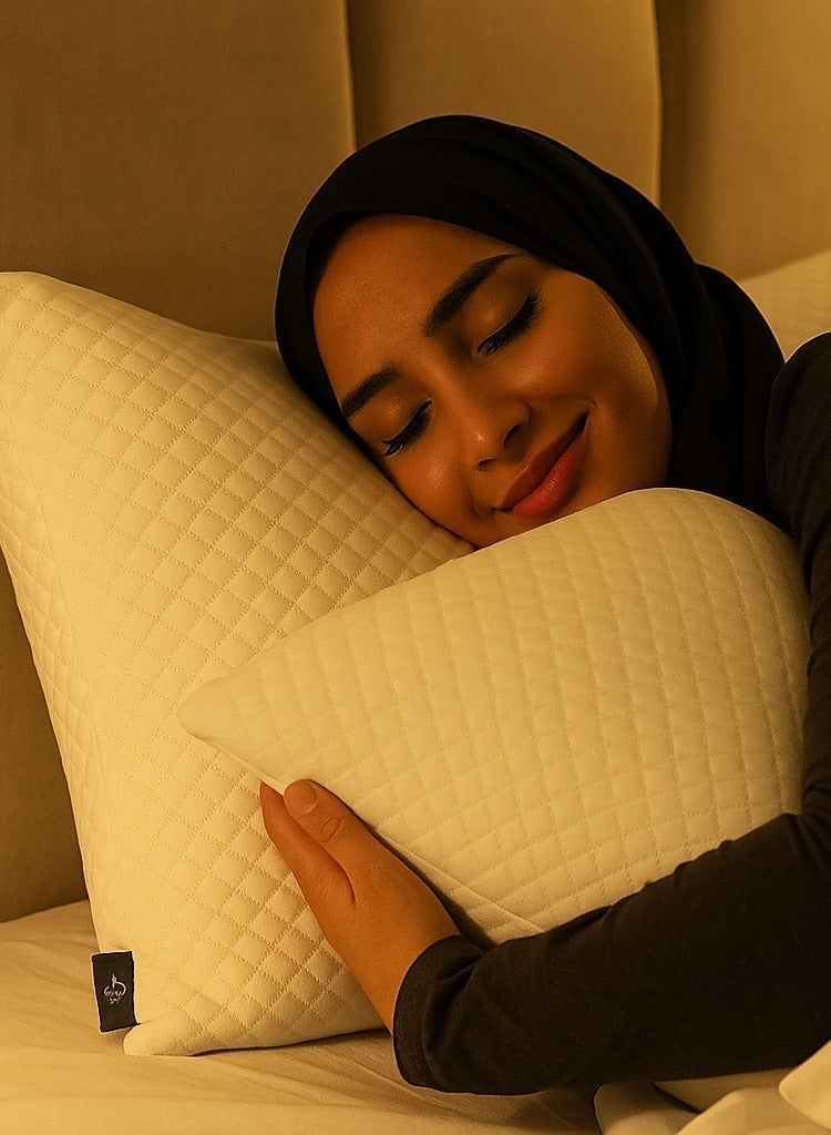 2-Piece Premium Pillow Set with Extra Filling Foam & Washable Cover - 43x33x11cm Hypoallergenic Ultra-Soft Support - Image 1