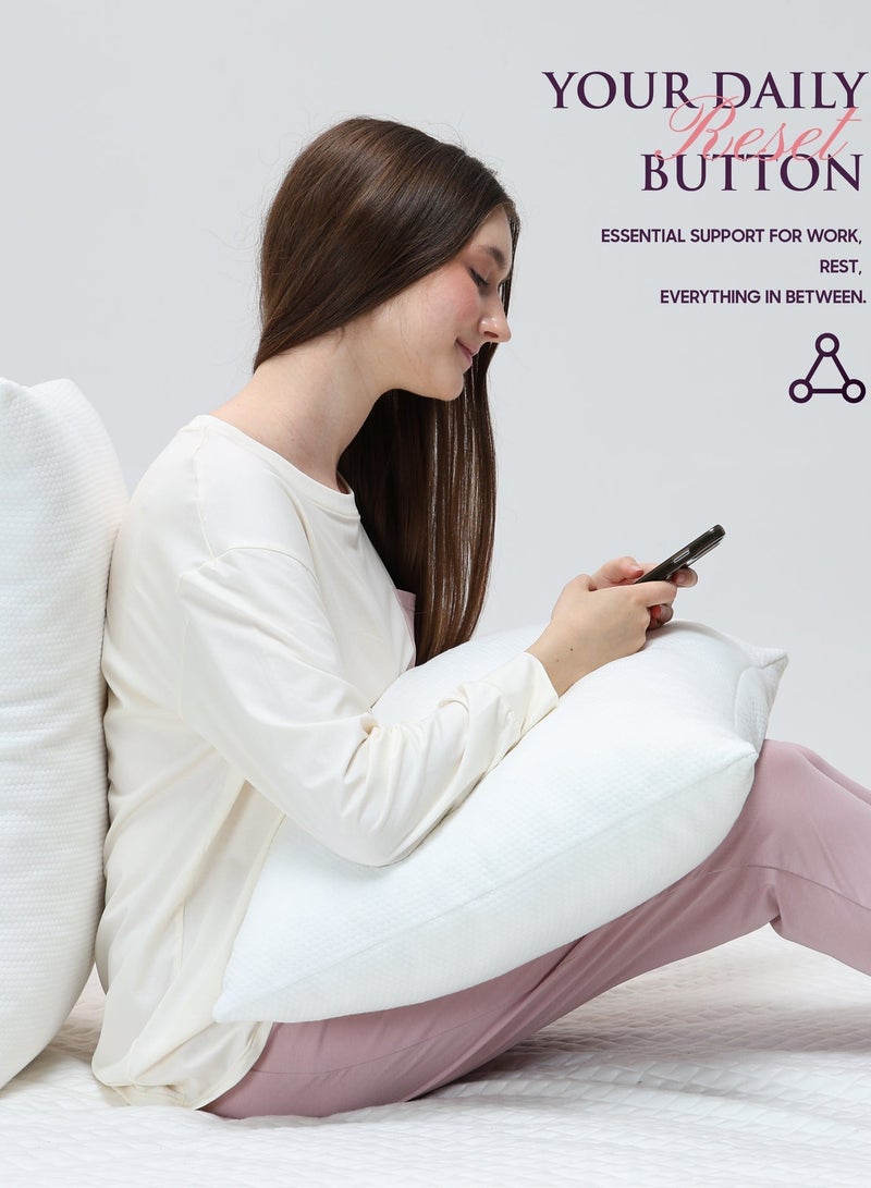 2-Piece Premium Pillow Set with Extra Filling Foam & Washable Cover - 43x33x11cm Hypoallergenic Ultra-Soft Support - Image 4