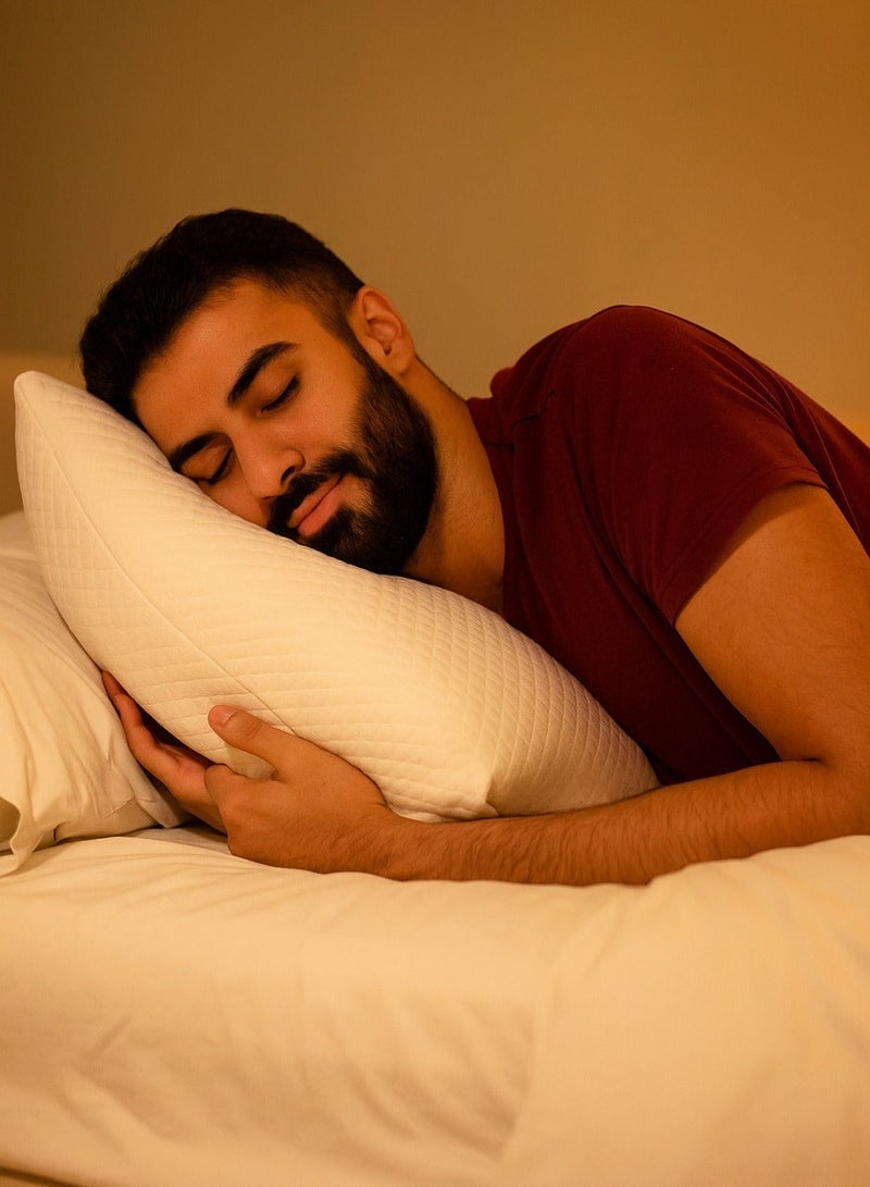 2-Piece Premium Pillow Set with Extra Filling Foam & Washable Cover - 43x33x11cm Hypoallergenic Ultra-Soft Support - Image 3