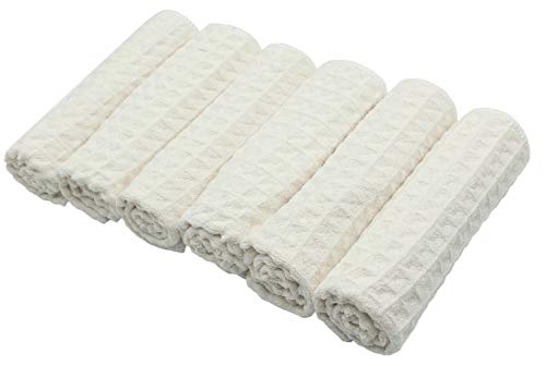 VeraSong Microfiber Kitchen Cleaning Cloth Thick Dish Rags Waffle Weave Washcloths Dish Cloths Ultra Absorbent Odor Free 12inch X 12inch 6 Pack Beige - Image 4