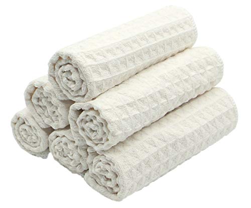 VeraSong Microfiber Kitchen Cleaning Cloth Thick Dish Rags Waffle Weave Washcloths Dish Cloths Ultra Absorbent Odor Free 12inch X 12inch 6 Pack Beige - Image 3