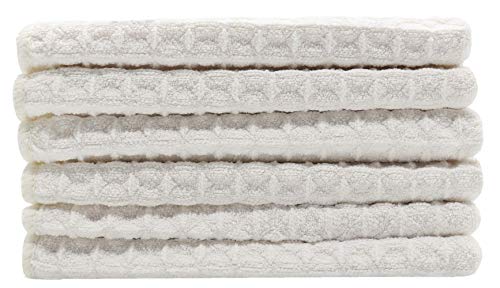 VeraSong Microfiber Kitchen Cleaning Cloth Thick Dish Rags Waffle Weave Washcloths Dish Cloths Ultra Absorbent Odor Free 12inch X 12inch 6 Pack Beige - Image 2