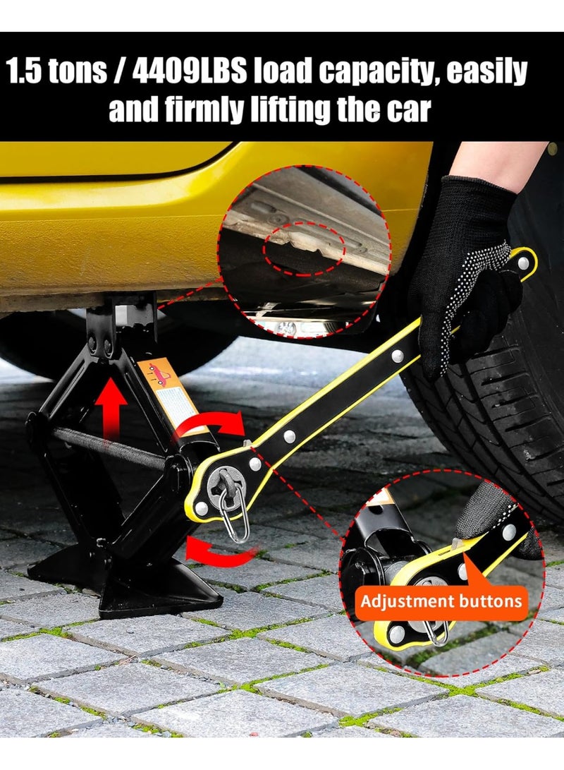 جاك مقصّي 1.5 طن – مجموعة عملية لتغيير الإطار مع مفتاح قابل للتمديد - Image 4