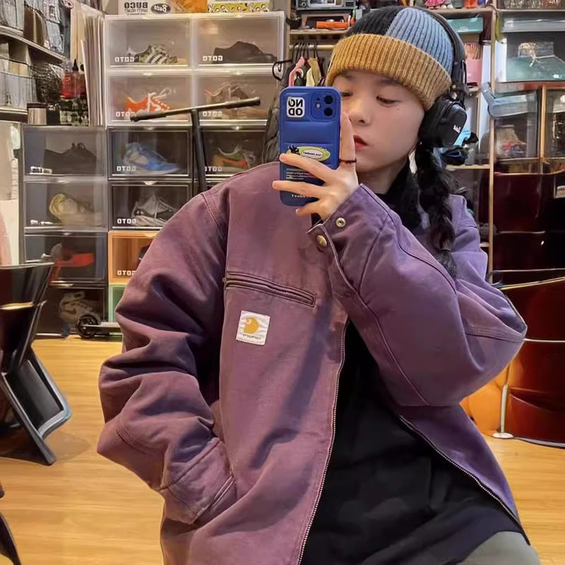 جاكيت كار هارت ديترويت بقلنسوة J001 شبكي أسود - Image 3