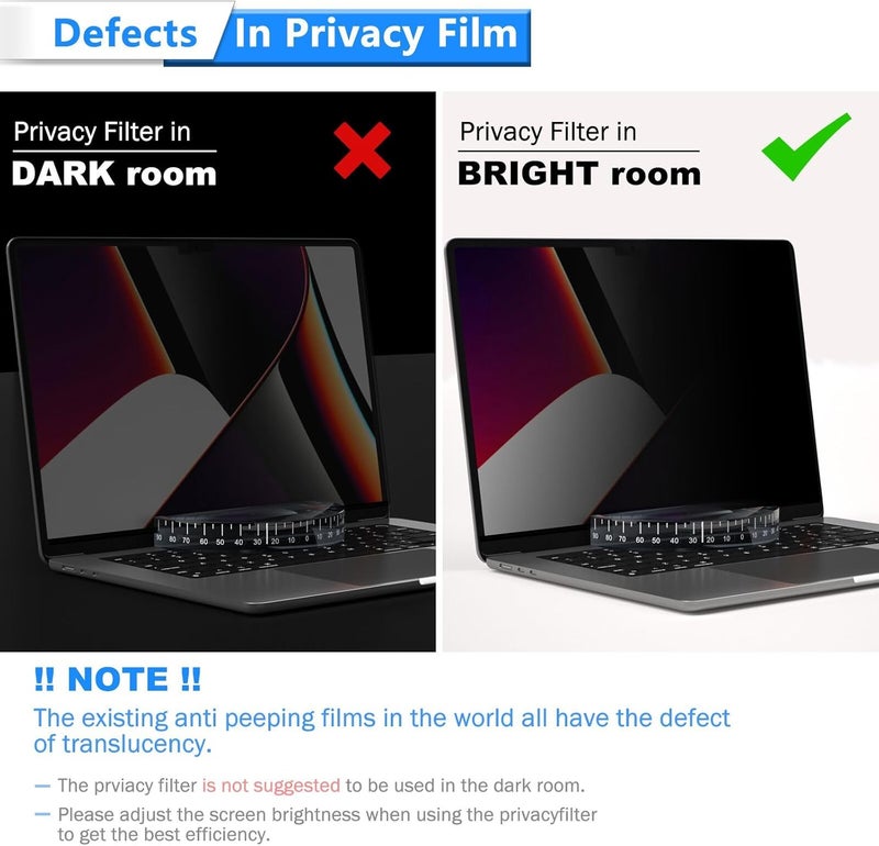 FILMEXT Magnetic Privacy Screen for Macbook Pro 13 Inch (2016-2022, M1,M2) and Macbook Air 13 In(2018-2021, M1), Removable Anti-Glare Privacy Filter, Laptop Privacy Screen Protector for Mac 13in - Image 5