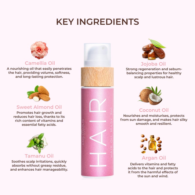 COCOSOLIS HAIR Oil Mask 3in1, Repairs Damaged Hair, Silky Soft and Radiant Hair, Stimulates Fast Hair Growth, Prevents Breaking, Split Ends and Tangles, Protects from Sun Damages - Image 4