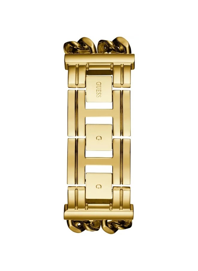 Guess Ladies Mod Heavy Metal U1117L5 – Gold Stainless Steel Chain Bracelet Watch with Black Dial – 36 mm - Image 2