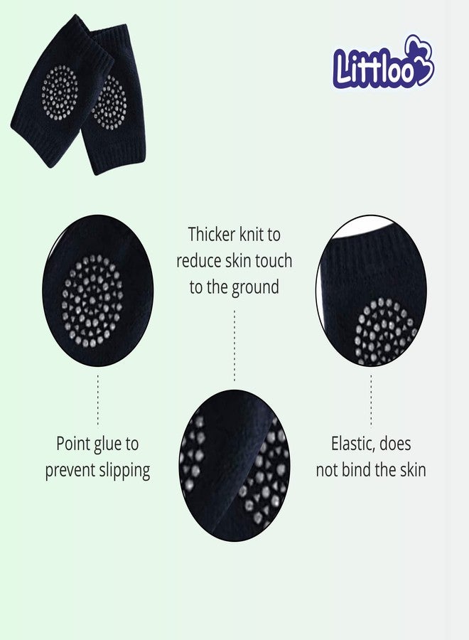 LITTLOO Baby Knee Socks & Crawling Socks (Pack of 5) Anti-Slip Knee & Elbow Protector Pads, Soft Cotton Elastic for Cushion & Knee Protection (Multicolor) - Image 2