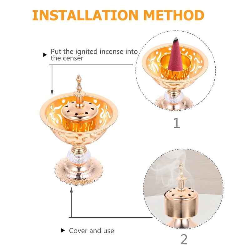 Hollow Iron Incense Burner For Meditation Outdoor Dining Home Festival Decoration - Image 4