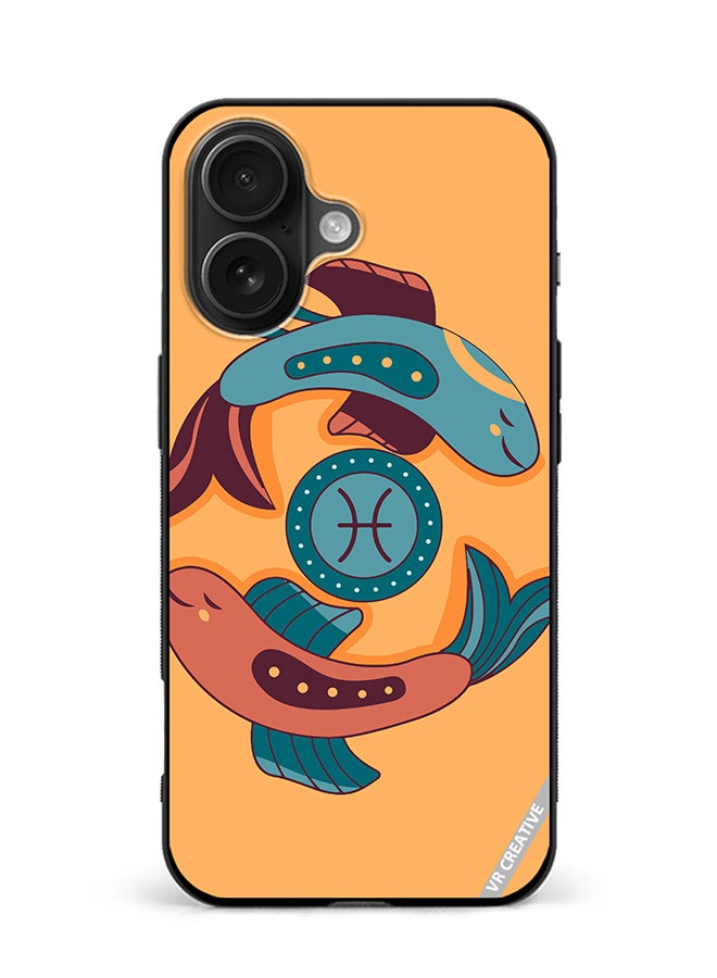 VR CREATIVE Protective Case Cover For Apple iPhone 16 Whale Zodiac Signs Design Multicolour