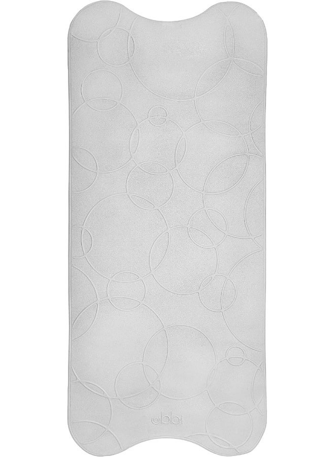 ubbi حصيرة استحمام للأطفال من أوبّي غير قابلة للانزلاق، أكواب شفط قوية، أساسيات وقت الاستحمام للأطفال، رمادي - Image 1