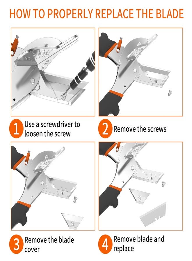 GARTOL Multi Angle Miter Shear Cutter - Multifunctional Trunking Shears for Angular Cutting of Moulding and Trim Multipurpose Quarter Round Cutter Adjustable at 45 To 135 Degree With Spare 10 Blades - Image 3
