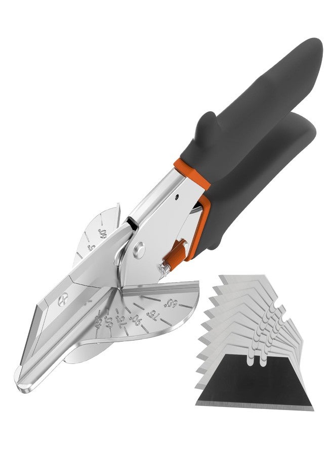 GARTOL Multi Angle Miter Shear Cutter - Multifunctional Trunking Shears for Angular Cutting of Moulding and Trim Multipurpose Quarter Round Cutter Adjustable at 45 To 135 Degree With Spare 10 Blades - Image 1