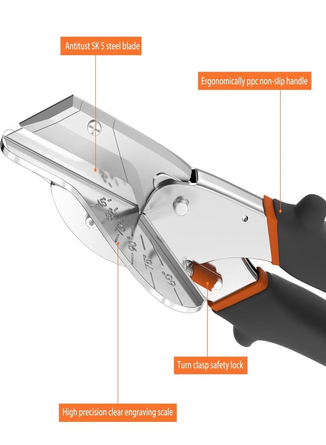 GARTOL Multi Angle Miter Shear Cutter - Multifunctional Trunking Shears for Angular Cutting of Moulding and Trim Multipurpose Quarter Round Cutter Adjustable at 45 To 135 Degree With Spare 10 Blades - Image 5
