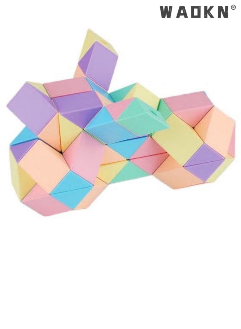 WAOKN Snake Puzzle 24 Blocks Twist Magic Snake Brain Teaser Sensory Toys, Small Gifts, Magic Cube Snake Toy, Twist Puzzle Toy for Children's Party and Party Bags, Children's Birthday Party 