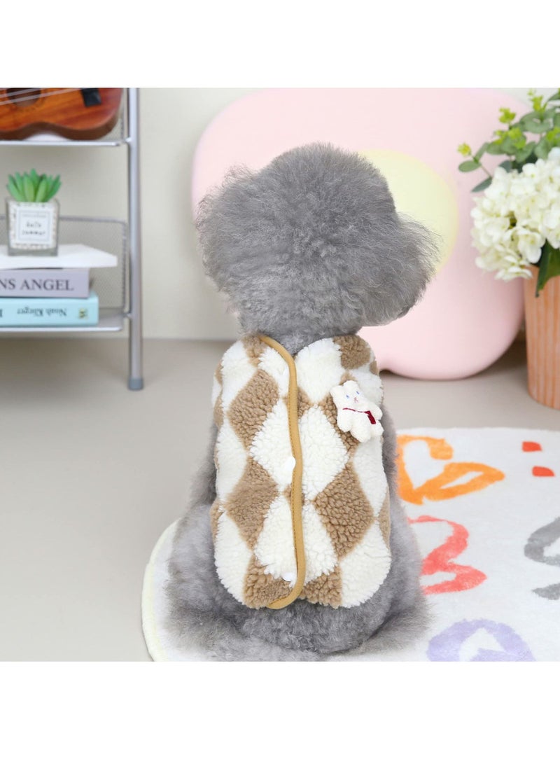 SYOSI Cute Dog Coat For Winter Super Soft Dog Winter Warm Coat Pet Sweatshirt Jacket for Cold Wheather for Small Medium Dog Cat Clothes Apparel M  - Image 3