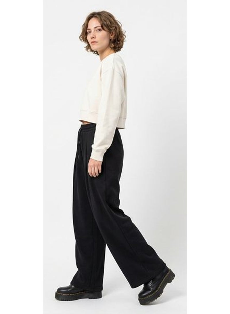 RAVIN Black Pleated Wide-Leg Fleece Sweatpants - Image 4