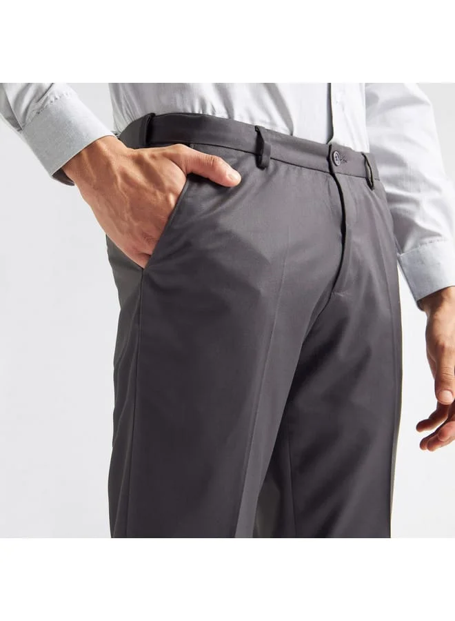 Splash FAV Solid Slim Fit Trousers with Pockets