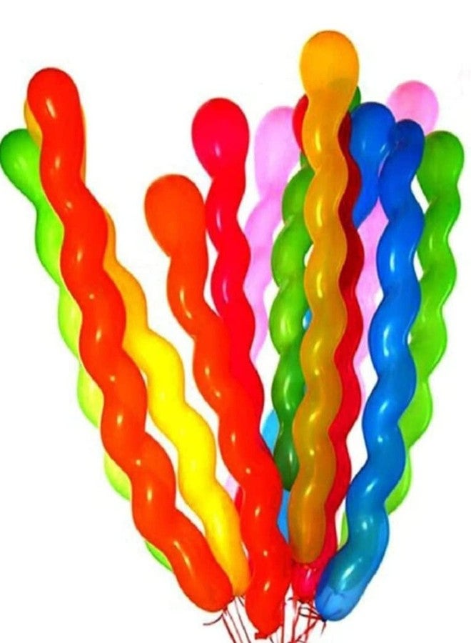 FULLFILLS New Long Whistling Rocket Balloon Pack of 25 PC + 25 PC Cobra Snake Shape Balloon for Kids Fun/Birthday Party/in Multicolour - Image 4