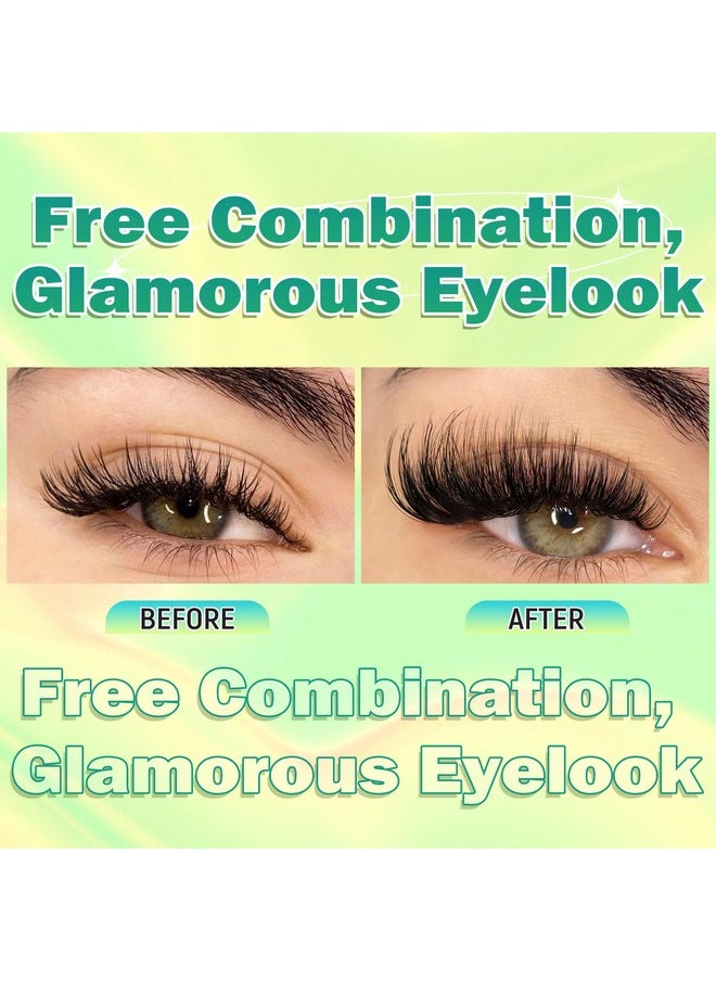 Newcally - Fluffy Lash Extensions Kit 240 Pcs Wispy Cluster Lashes 1020Mm Individual Eyelashes Cluster Eyelash Extensions With Lash Glue Bond And Seal Tweezers (70D+80D) By Newcally - Image 1