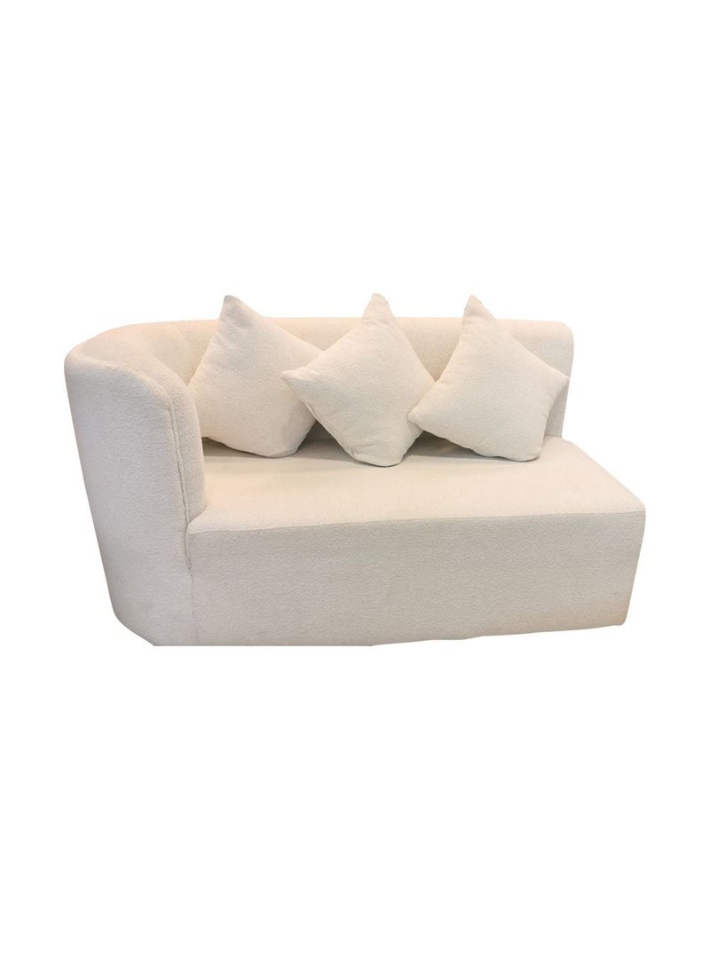 AAF FURNITURE Light Luxury Lambswool White Curved Fabric Sofa L Shape  Boucle Living Room 5 Seater 390x160x85  - Image 5
