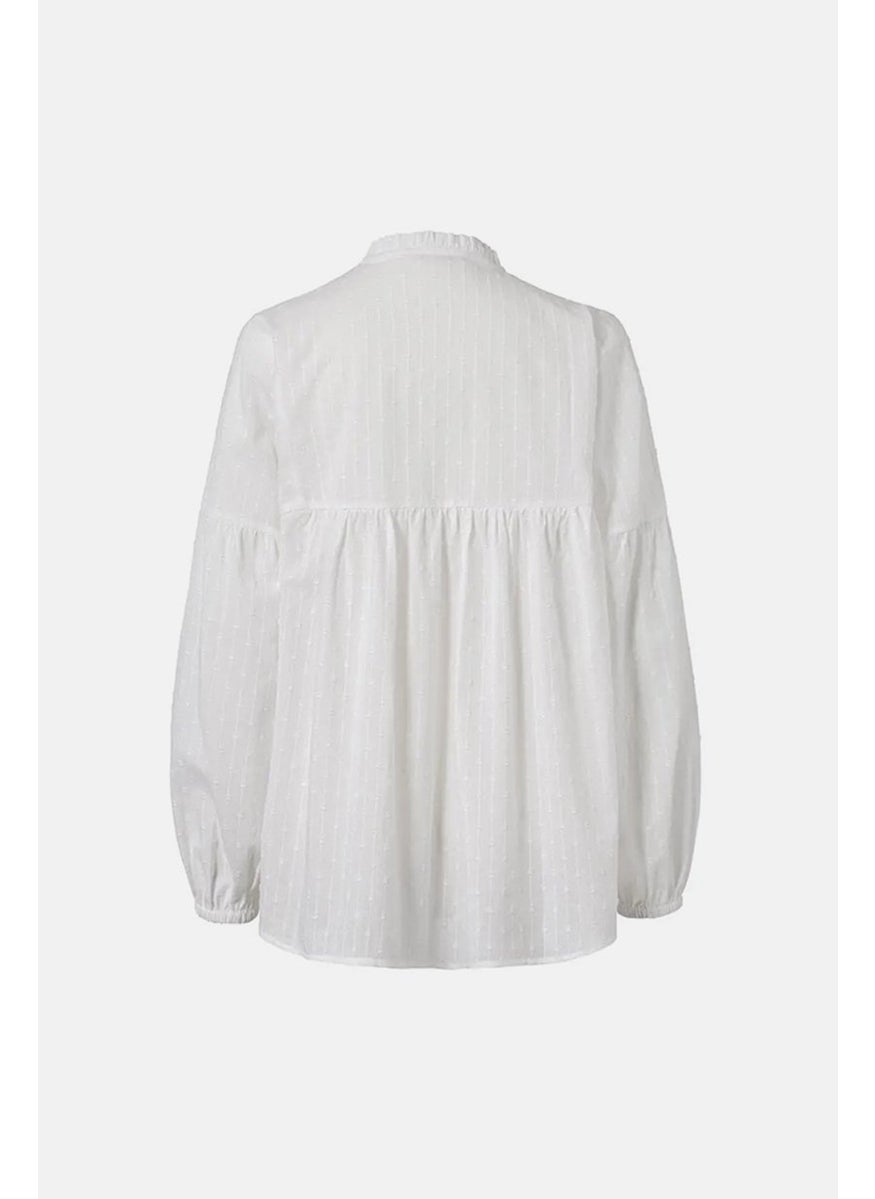 Tchibo Women Tunic Plain Blouse Tops, White  - Image 3