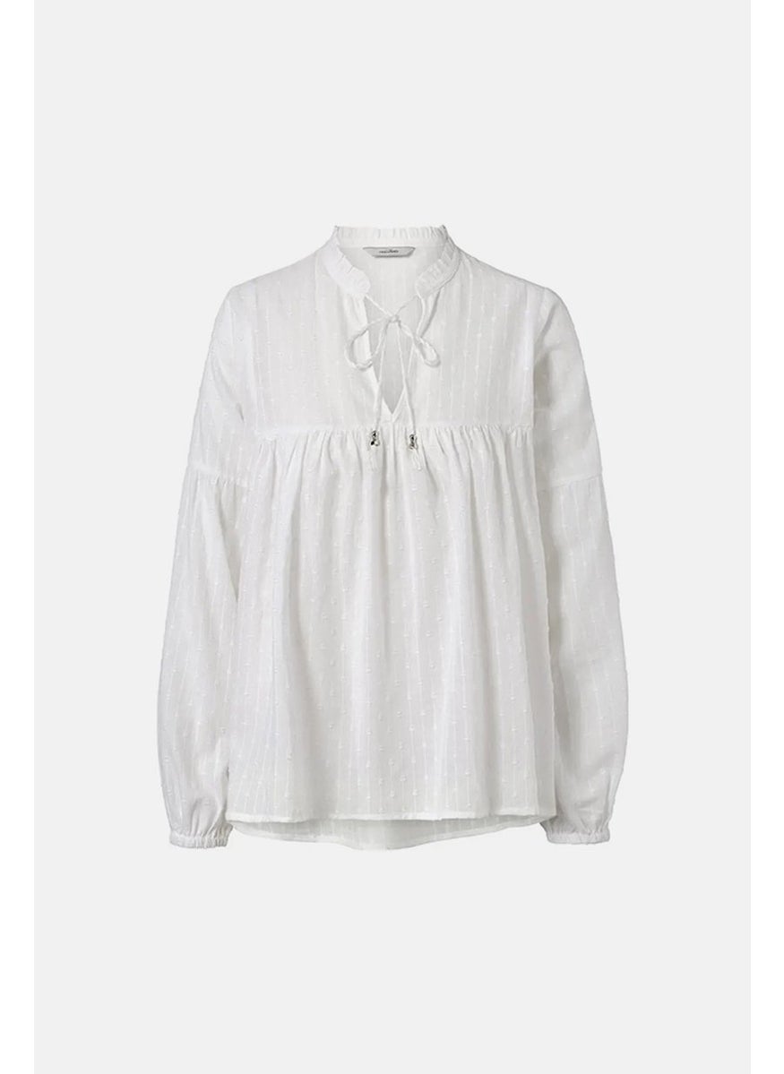 Tchibo Women Tunic Plain Blouse Tops, White  - Image 2