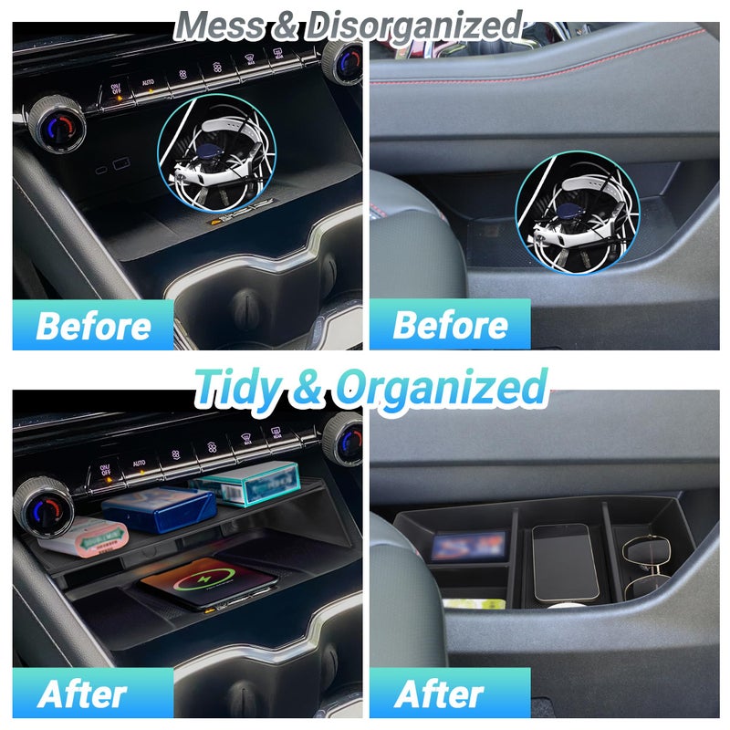 Sinminou Center Console Organizer Compatible with 2024-2026 Chevy Traverse Interior Accessories, Divider Compartment Tray and Center Console Bottom Storage Box; Not fit for 2024 Chevy Traverse Limited - Image 3