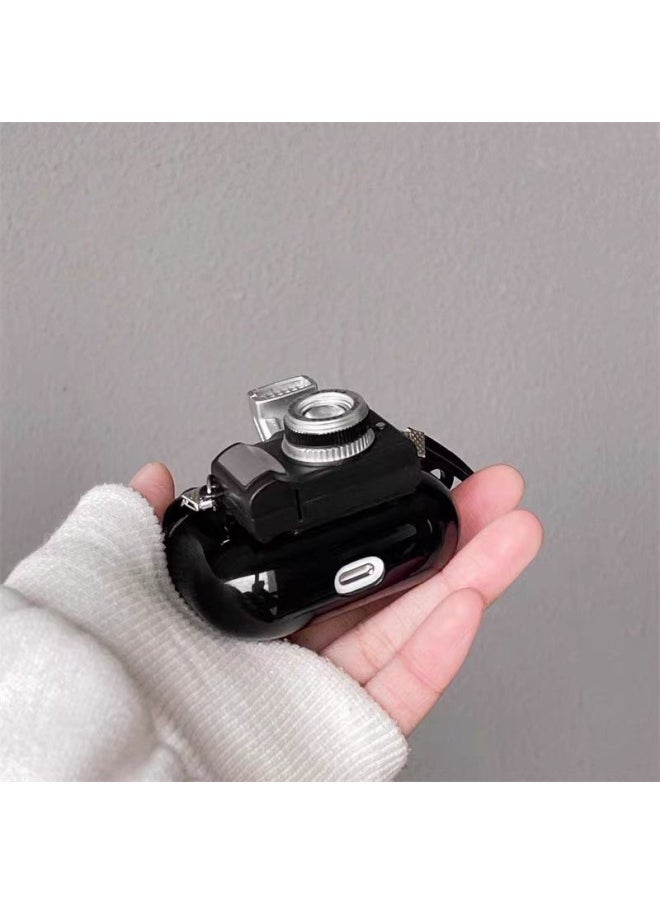 Generic - Hot Sale Suitable For Apple Airpods 4 Headphone Protective Case Pro2 Headphone Case 3 Creative 1 Stereo Camera-Color:Three-dimensional Black Camera Earphone Case-Applicable Models:Airpods 4 - Image 1