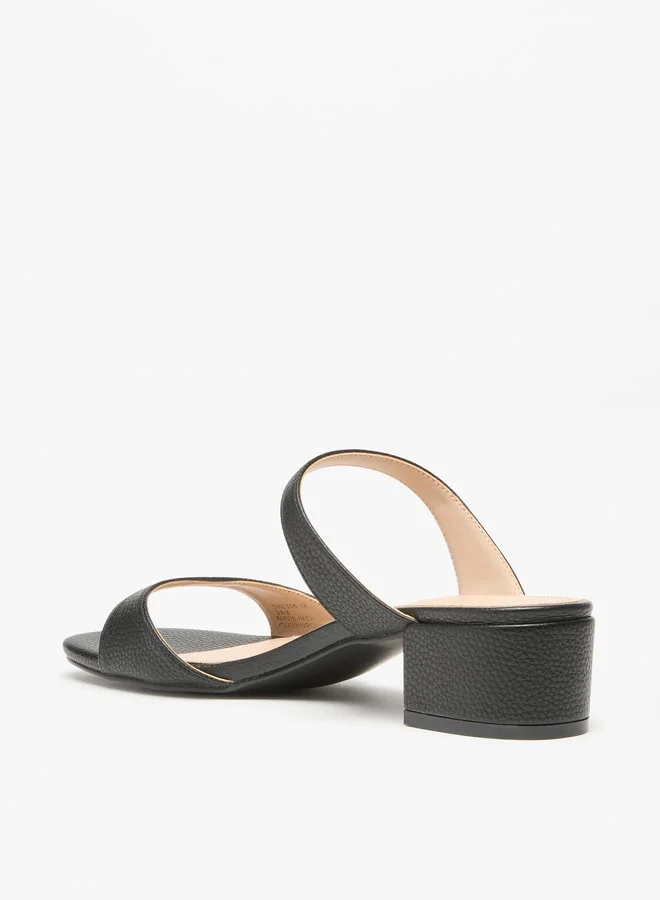 Flora Bella By Shoexpress Women's Open Toe Slip-On Sandals with Block Heels