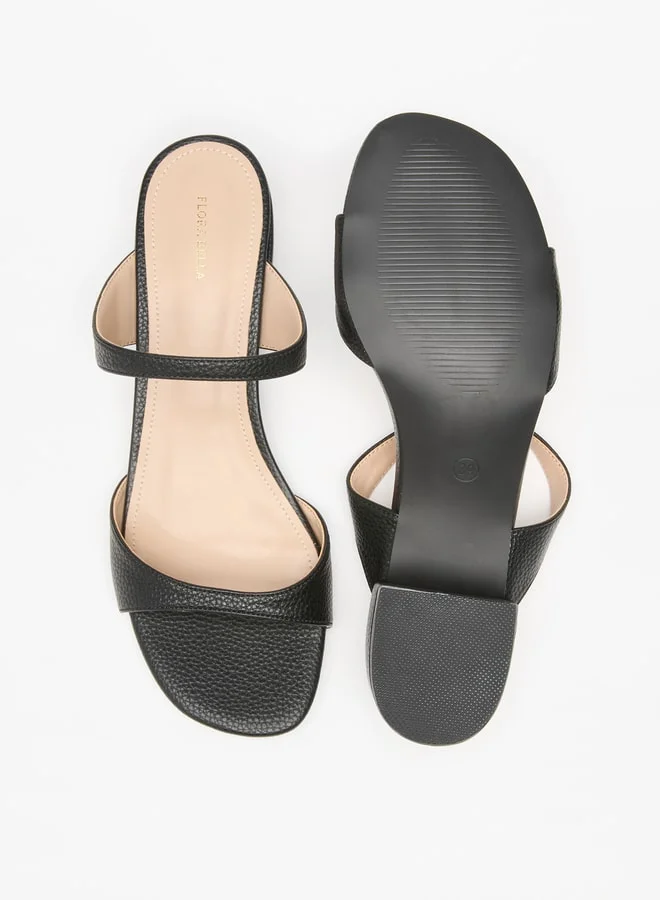 Flora Bella By Shoexpress Women's Open Toe Slip-On Sandals with Block Heels